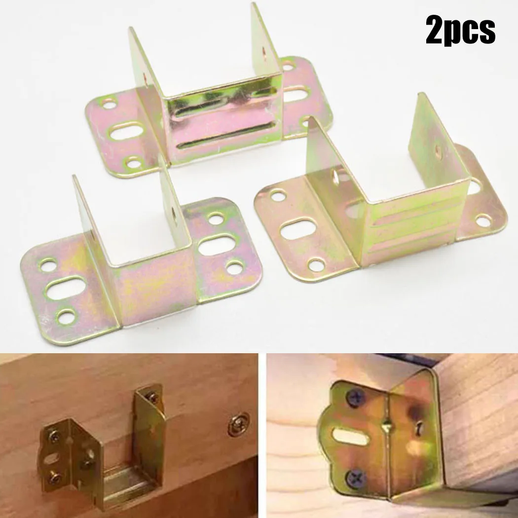 Furniture Rails Hardware - 2 adet U Şekilli Metal Yatak