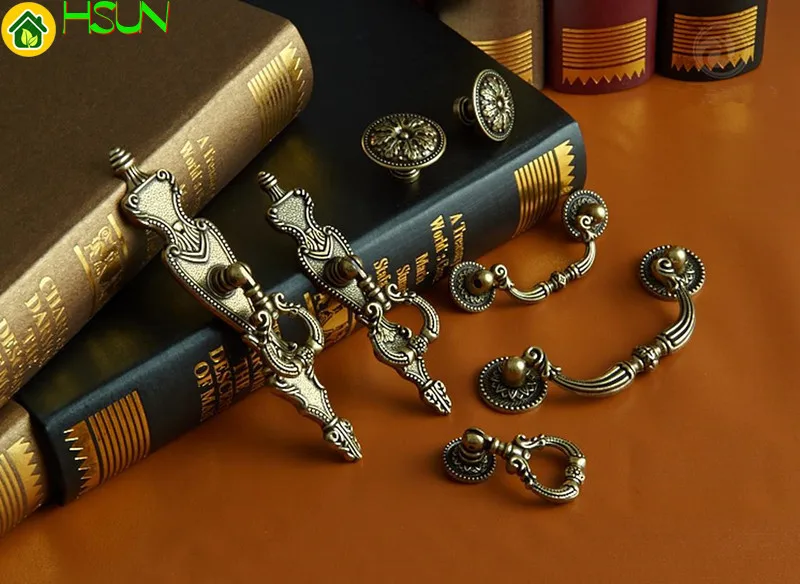 Furniture Hardware Drop Pulls - 2 adet 6 stil Kırsal Tarzı
