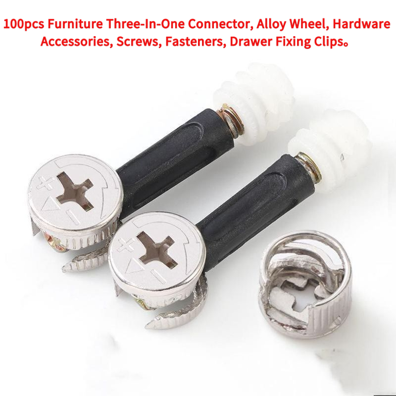 Furniture Hardware Fixing Screws - 100 adet Mobilya Üçü Bir Arada