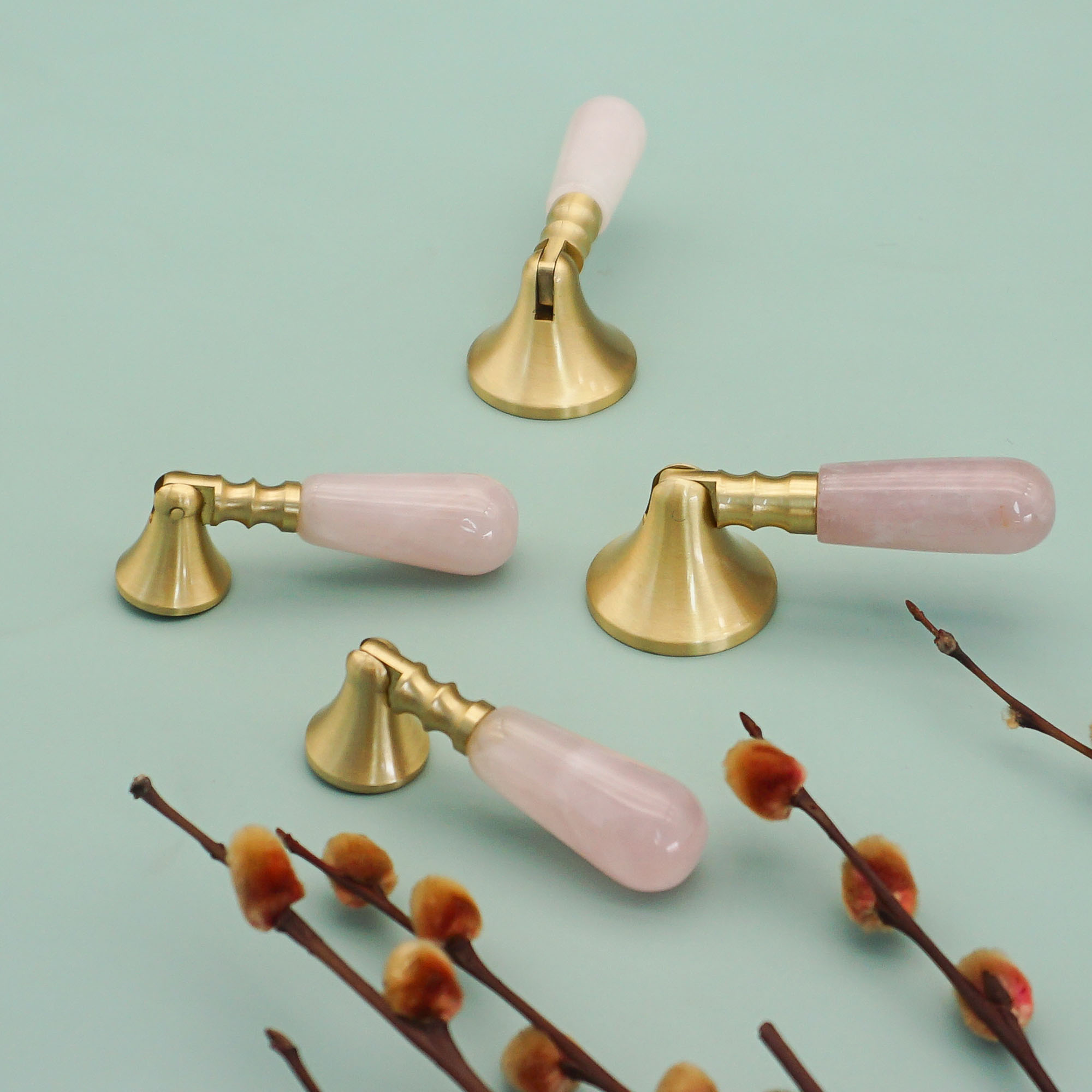 Pembe Kristal + Pirinç Kapı To - Furniture Hardware Drop Pulls incelemesi ve fiyatı
