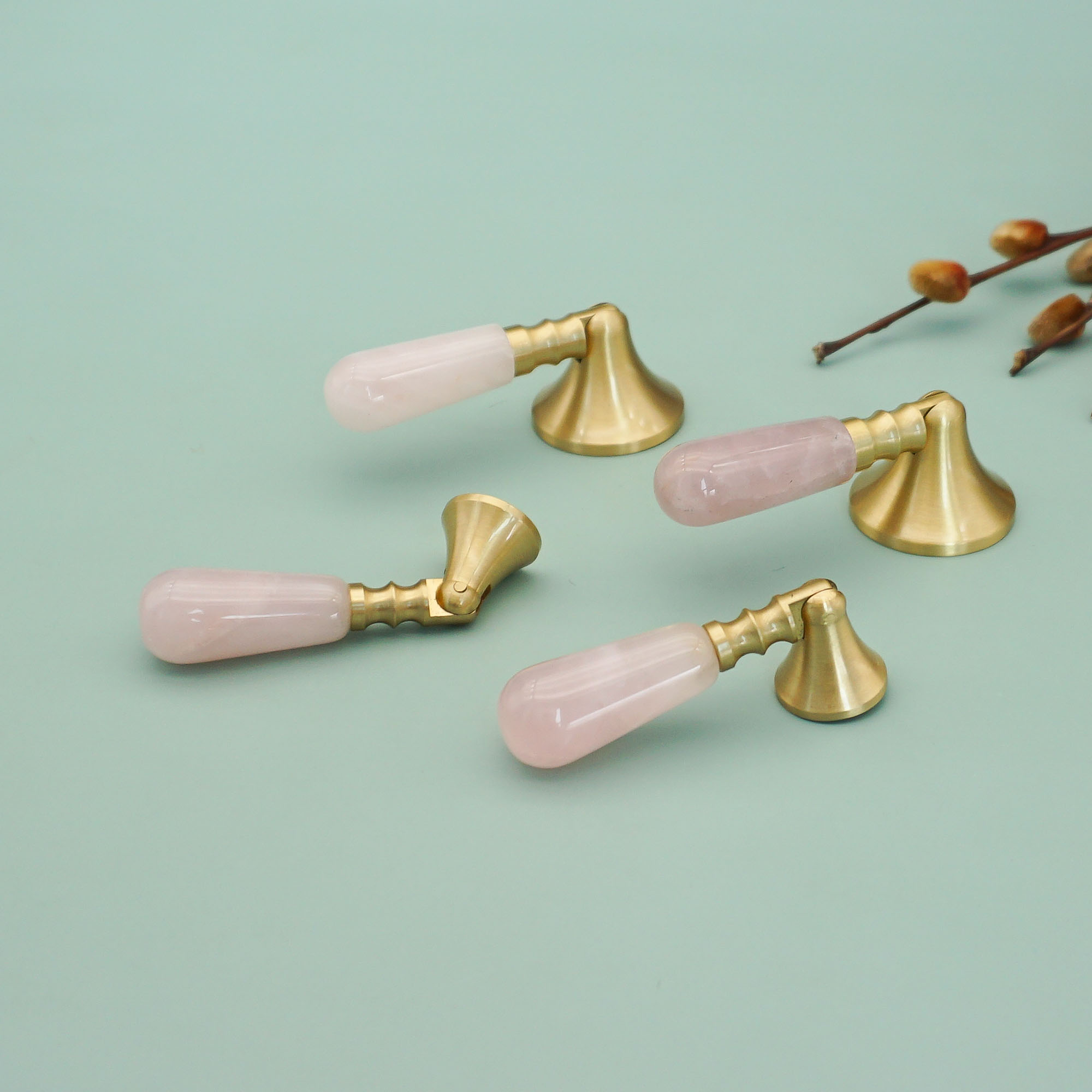 Pembe Kristal + Pirinç Kapı To - Furniture Hardware Drop Pulls incelemesi ve fiyatı
