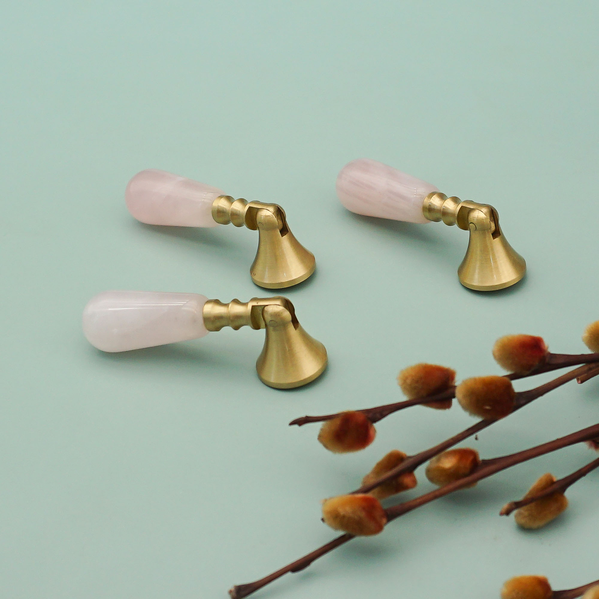 Pembe Kristal + Pirinç Kapı To - Furniture Hardware Drop Pulls incelemesi ve fiyatı